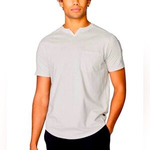 Go Couture V Neck Pocket Tee Shirt Men Color Grey Size S